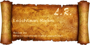 Leichtman Rados névjegykártya